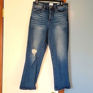 Frayed High-rise Straight Women's Jeans Size 29